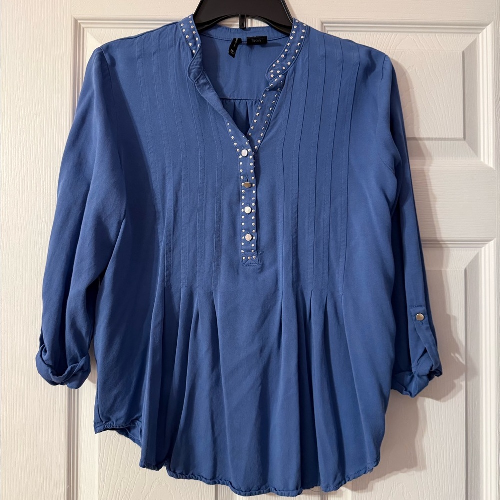 Blue blouse with Studded Detail